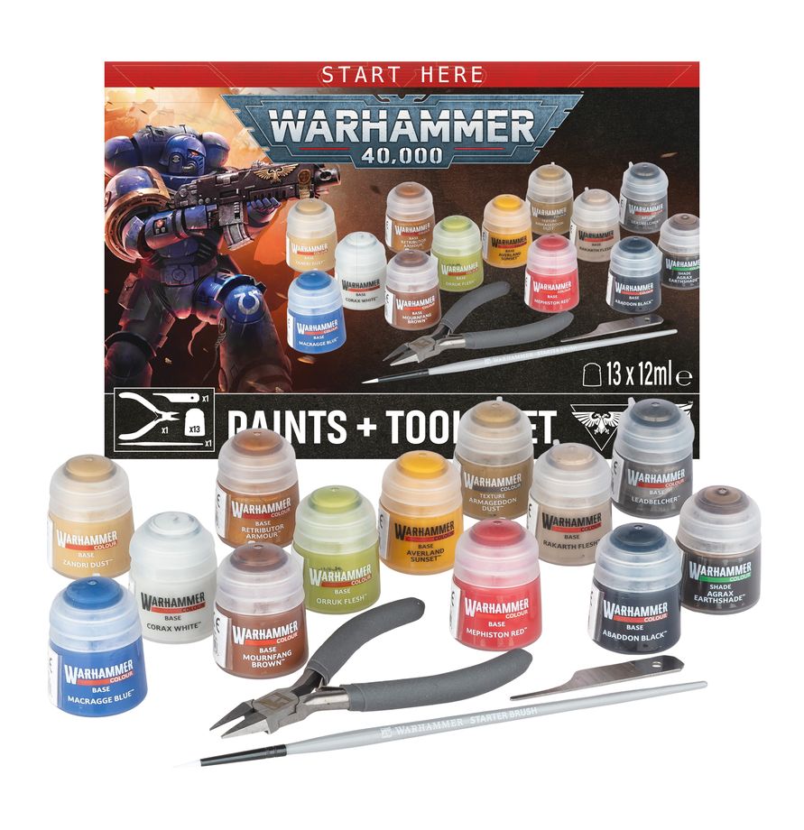 Warhammer 40000 Paints +Tools Set (11th Edition)
