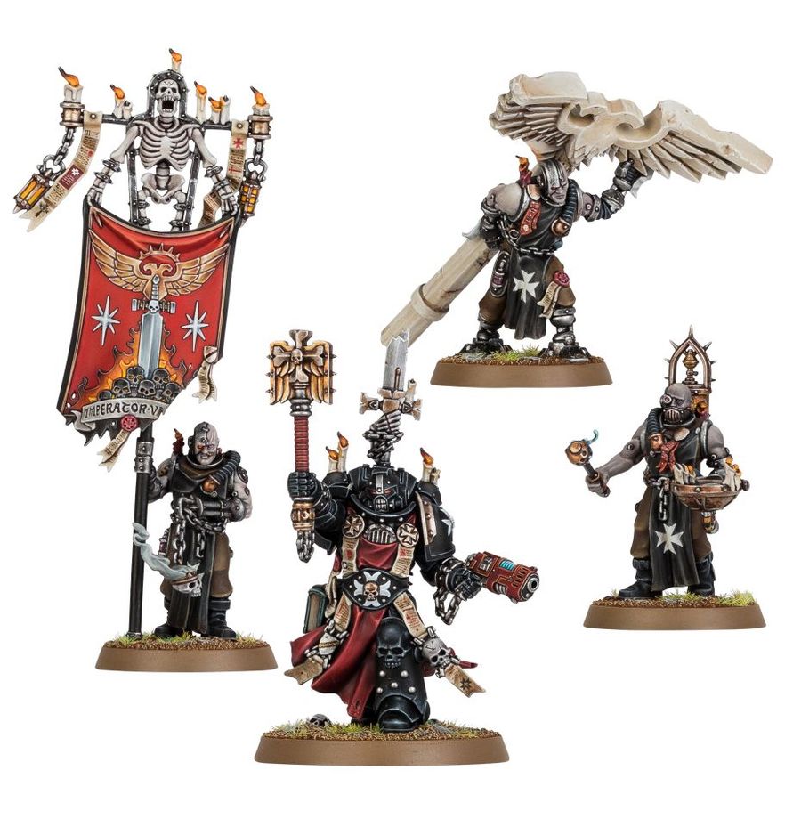 Black Templars - Chaplain Grimaldus and Retinue