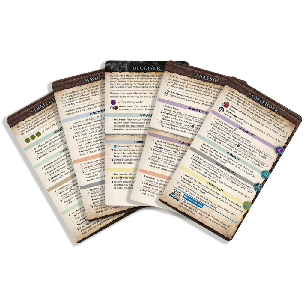 Maladum Reference Cards