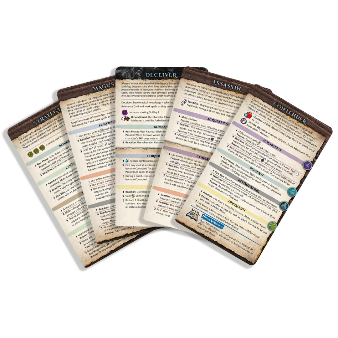 Maladum Reference Cards