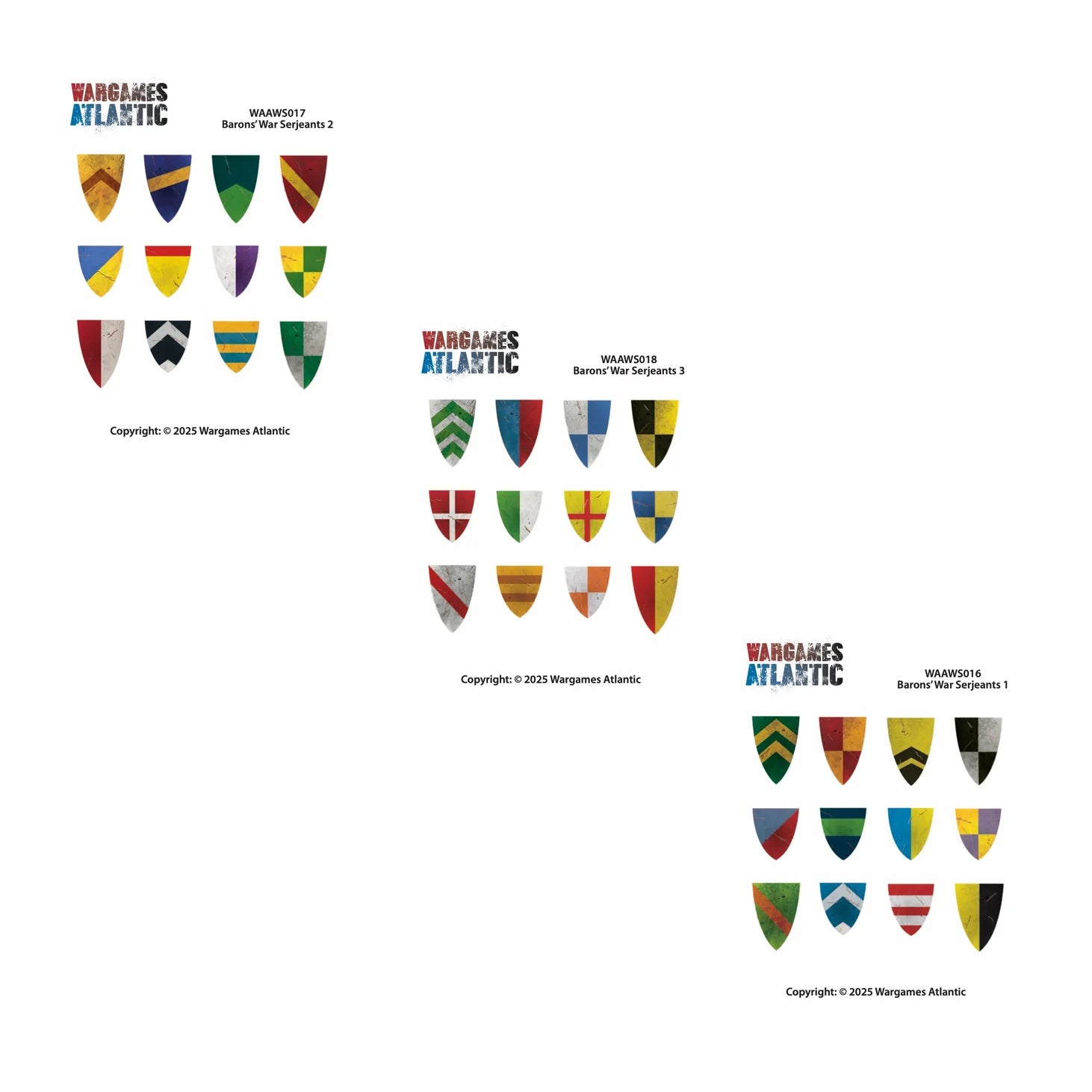 Barons' War - Shield Decals (03): Serjeants 01