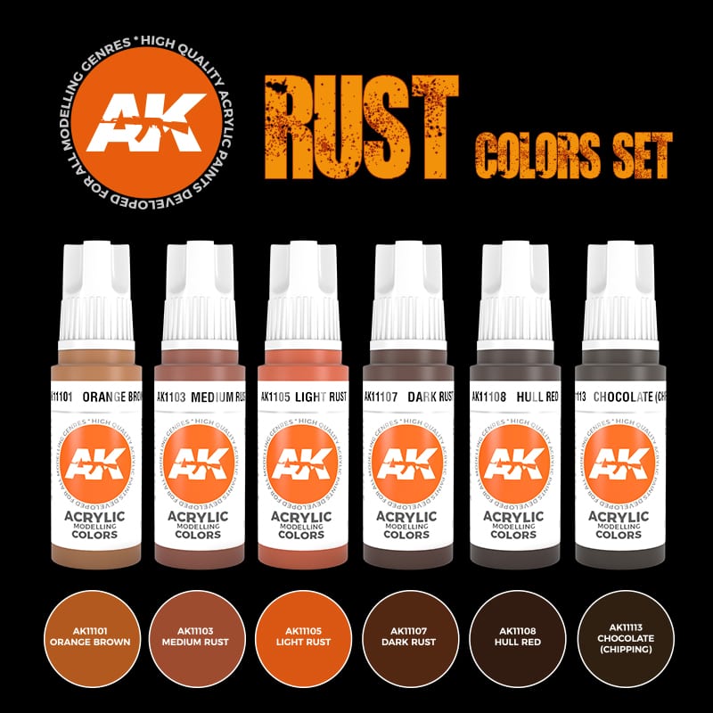 AK Interactive - Rust Acrylics Set