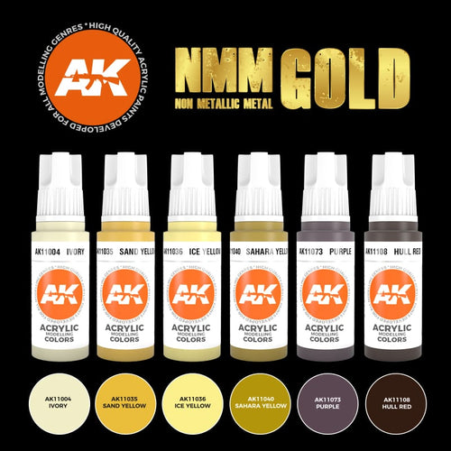 AK Interactive - NMM Gold Acrylics Set