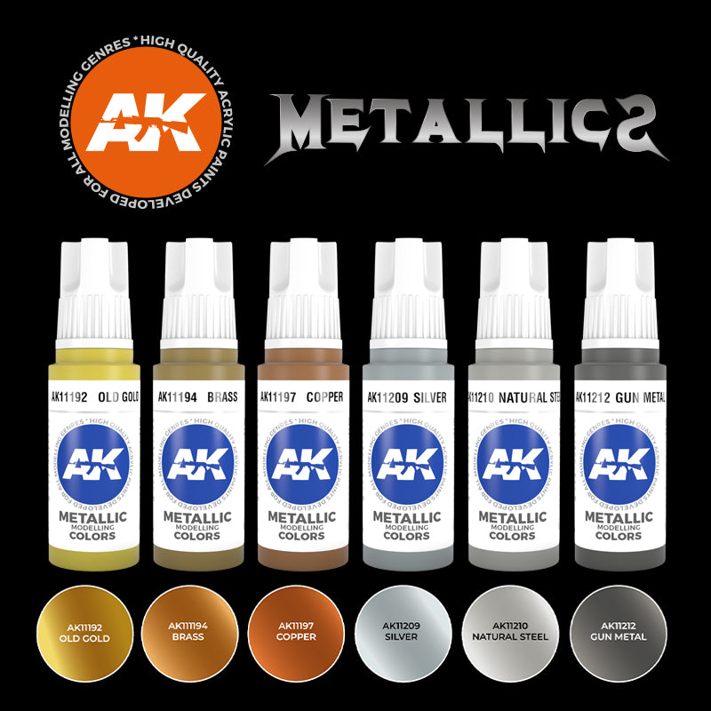 AK Interactive - Metallics Acrylics Set