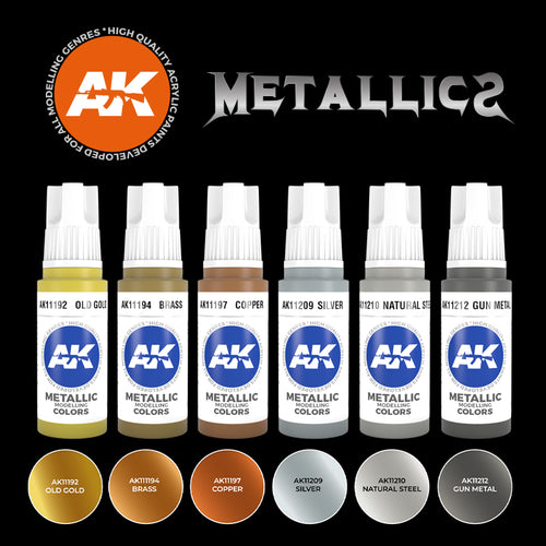 AK Interactive - Metallics Acrylics Set