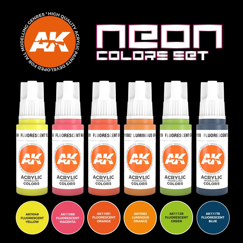 AK interactive - Neon Acrylics Set