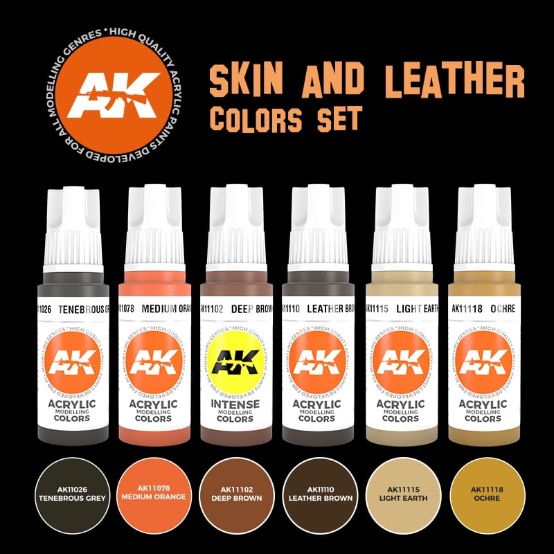 AK Interactive - Skin and Leather Acrylics Set