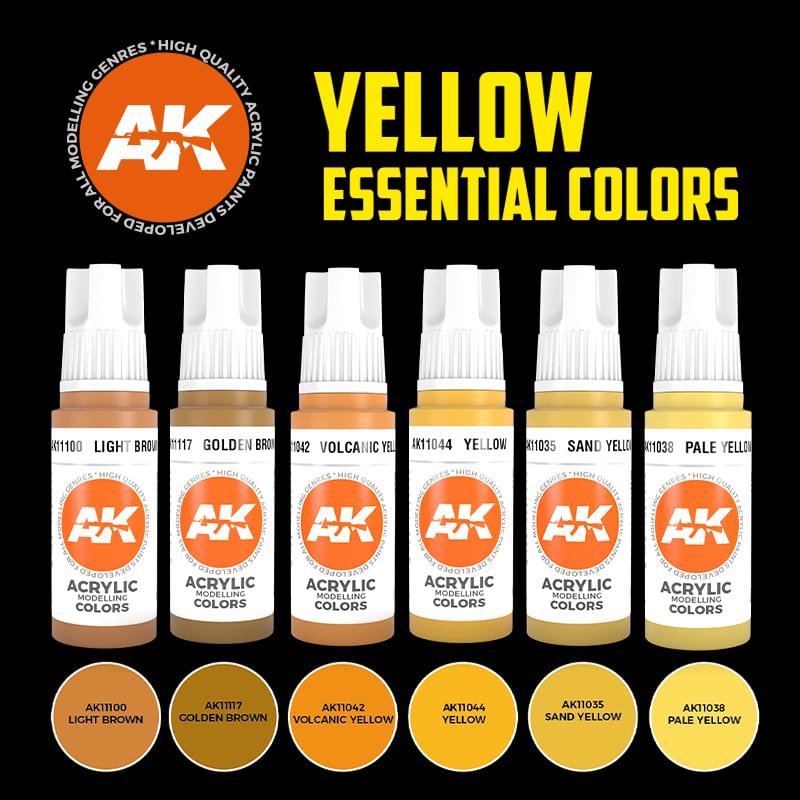 AK Interactive - Yellow Essential Acrylics Set
