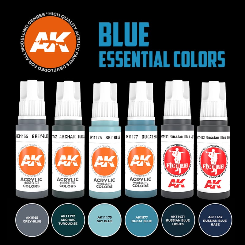 AK Interactive - Blue Essential Acrylics Set